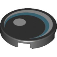 Tile Round 2 × 2 with Blue Eye print Schwarz