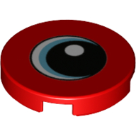 Tile Round 2 × 2 with Blue Eye, Black Pupil print Rot