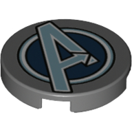 Tile Round 2 × 2 with 'A' Avengers Symbol print