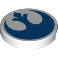 Tile Round 2 × 2 with Star Wars Blue Rebels Symbol print Weiß