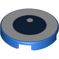 Tile Round 2 × 2 with Black Eye/Pupil print Blau