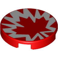 Tile Round 2 × 2 with Red/White Maple Leaf print Rot