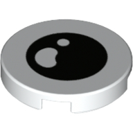 Tile Round 2 × 2 with Black Pupil, White Glare print White