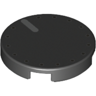 Tile Round 2 × 2 with Dots around Edge and Light Bluish Gray Line (Volume Knob) Print