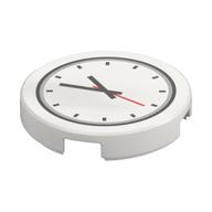 Tile Round 2 × 2 with Clock with Red Second Hand Print White