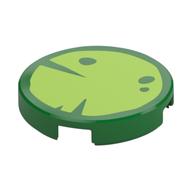 Tile Round 2 × 2 with Leaf / Water Lily print Green