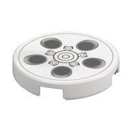 Tile Round 2 × 2 with Wheel Cover print Weiß
