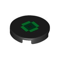 Tile Round 2 × 2 with Green Pixelated Eye Print