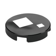 Tile Round 2 × 2 with White Squares (Brickheadz Eye) print Black