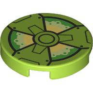 Tile Round 2 × 2 with Green/Yellow Radioactivity Logo print Lime