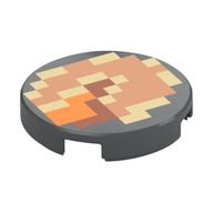 Tile Round 2 × 2 with Tan/Nougat/Orange/Medium Nougat Pixels print Dunkelblaugrau