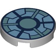 Tile Round 2 × 2 with Arc Reactor print Light Bluish Gray