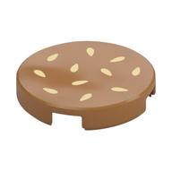 Tile Round 2 × 2 with Tan Sesame Seeds print Mittelnougat