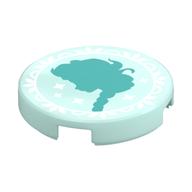 Tile Round 2 × 2 with Elsa Silhouette Print Light Aqua