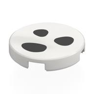 Tile Round 2 × 2 with Black Dalmatian Spots print White