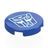 Tile Round 2 × 2 with White Autotron Logo print Blau