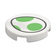 Tile Round 2 × 2 with Yoshi Egg print Weiß