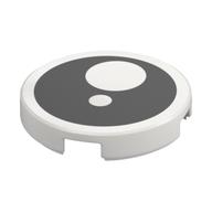 Tile Round 2 × 2 with Black Circle, White Circles / Eye print Weiß
