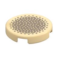 Tile Round 2 × 2 with Tan Dots on Dark Tan Background print Beige