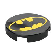 Tile Round 2 × 2 with Yellow Batman Logo print Schwarz