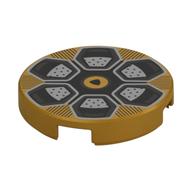 Tile Round 2 × 2 with Black/Silver Rims print Perlgold