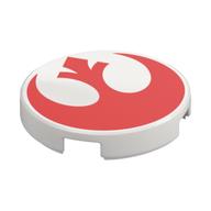 Tile Round 2 × 2 with Red Rebels Sign print White