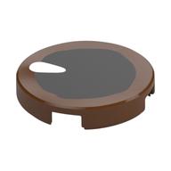 Tile Round 2 × 2 with Black Eye print Reddish Brown