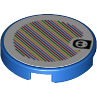 Tile Round 2 × 2 with Shy Guy and Barcode Print (Sticker) Blue