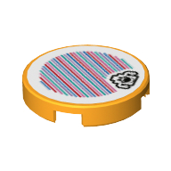 Tile Round 2 × 2 with Gold Ghost and Barcode Print (Sticker) Leuchtendes Hellorange