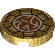 Tile Round 2 × 2 with Orange Energy Core print Perlgold