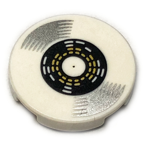 Tile Round 2 × 2 with Silver Vinyl LP Record print White