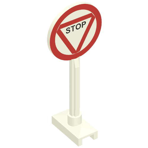 Road Sign Round with Old STOP Print White