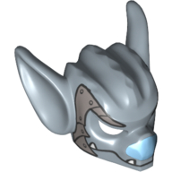 Mask Bat with Fangs and Blue Nose and Armor Plate Print Sand Blue
