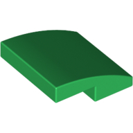Brick Curved 2 × 2 × 2/3 Green