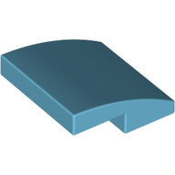 Brick Curved 2 × 2 × 2/3 Medium Azure