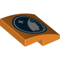 Brick Curved 2 × 2 × 2/3 with Dark Blue/White Arctic Explorer Logo Print Orange