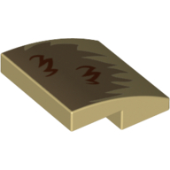 Brick Curved 2 × 2 × 2/3 with Dark Tan Fur Print Tan