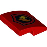 Brick Curved 2 × 2 × 2/3 with Fire on Black Badge print Rot