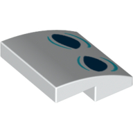 Brick Curved 2 × 2 × 2/3 with Dark Blue Eyes and Azure Lines print White