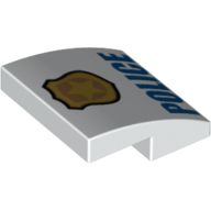 Brick Curved 2 × 2 × 2/3 with Badge and Blue 'POLICE' Text print