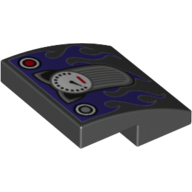 Brick Curved 2 × 2 × 2/3 with Catwoman Catcycle Print Schwarz