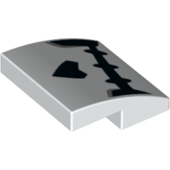 Brick Curved 2 × 2 × 2/3 with Skeleton Mouth and Nose White