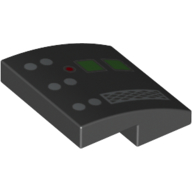 Brick Curved 2 × 2 × 2/3 with Darth Vader Control Panel, Buttons, Lights print Black