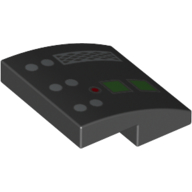Brick Curved 2 × 2 × 2/3 with Darth Vader Control Panel, Buttons, Lights print Black