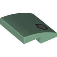 Brick Curved 2 × 2 × 2/3 with Bullet Hole, Scratch print Sandgrün