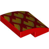 Brick Curved 2 × 2 × 2/3 with Yellow/Gold Scales Rot