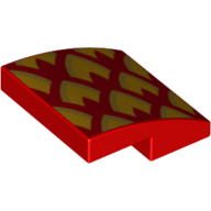 Brick Curved 2 × 2 × 2/3 with Yellow/Gold Scales Rot