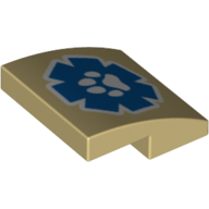 Brick Curved 2 × 2 × 2/3 with Vet Logo with Paw Print Beige