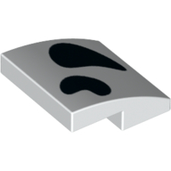 Brick Curved 2 × 2 × 2/3 with Black Dalmatian Spot print White