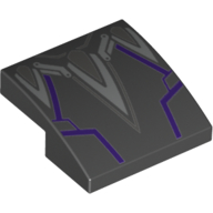 Brick Curved 2 × 2 × 2/3 with Dark Purple/Light Bluish Grey Stripes print Black